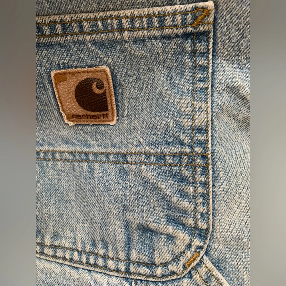 Vintage Carhartt Men's Blue‎ Denim Carpenter Shorts Size 40